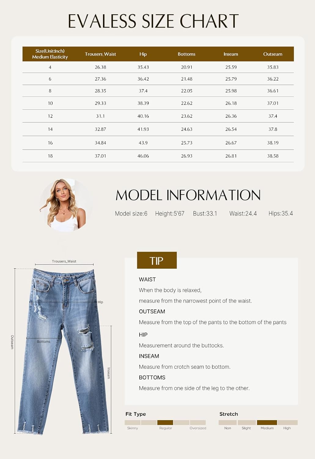 Thumbnail 5 de EVALESS High Waisted Ripped Jeans 2026