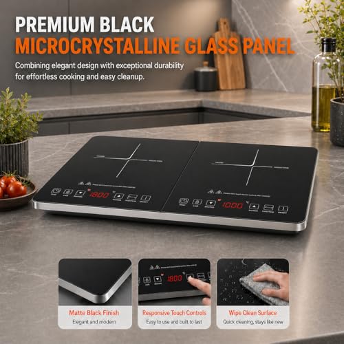 Thumbnail 6 de AMZCHEF Plaque Induction 2 Feux – Tables de cuisson à Induction avec Contrôle Indépendant, 3500 W