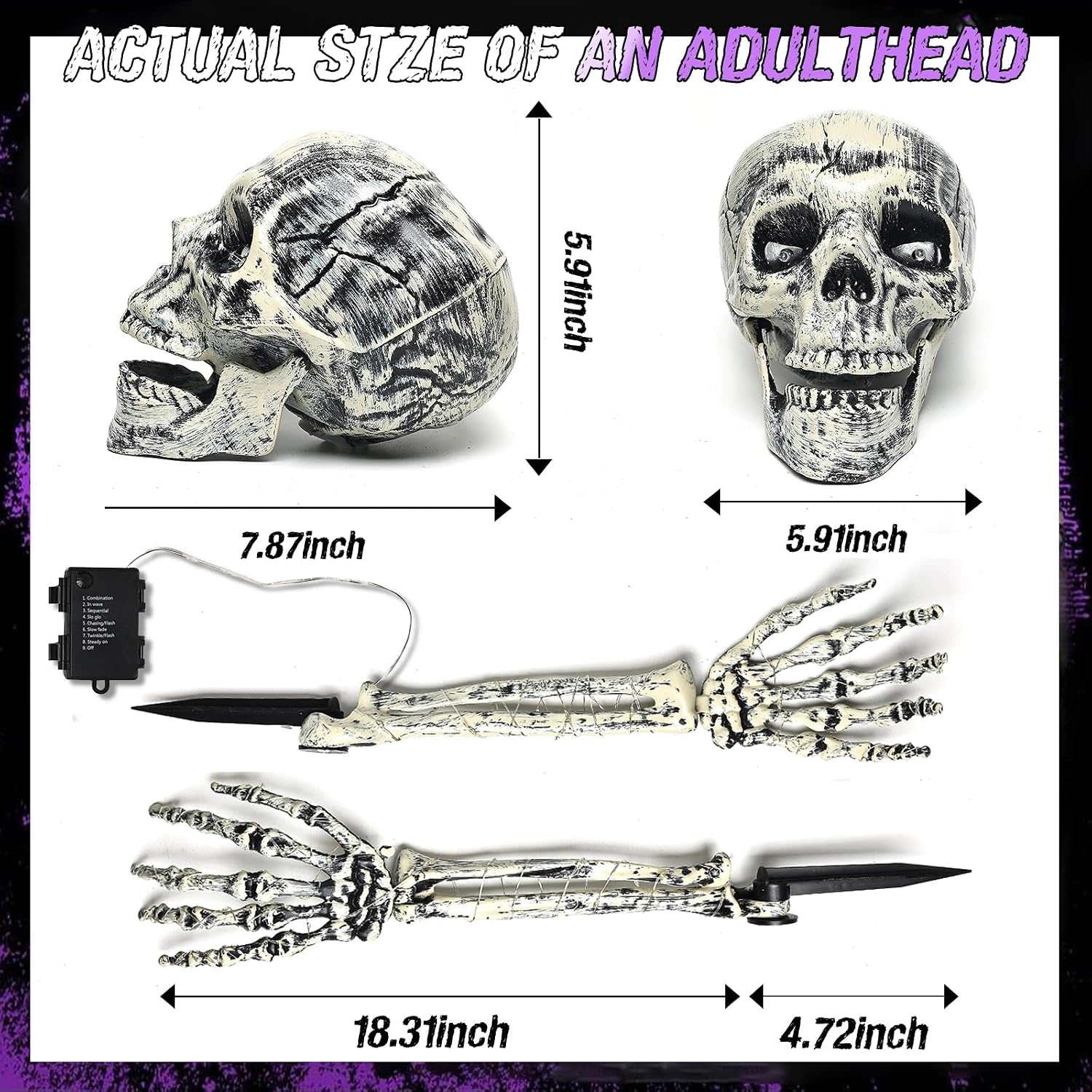 Thumbnail 5 de Jkwiwe KLT-ZSQ Halloween Skeleton Stakes with 100 Green Lights