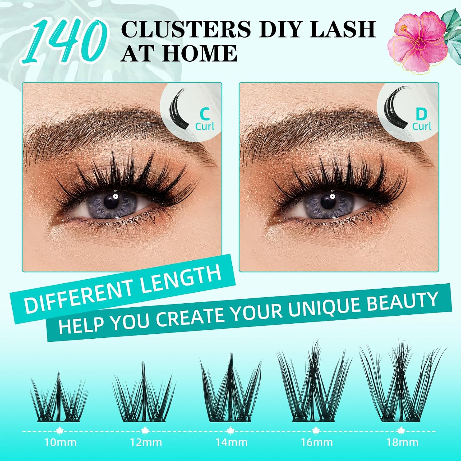 Thumbnail 3 de Lash Clusters Manga 140Pcs: Wet Look Ultra-Thin Band, 10–18mm Mix