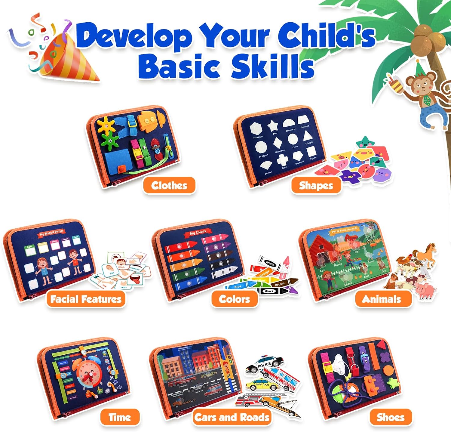 Thumbnail 4 de ZOOI Busy Board Montessori Toy 9 pages