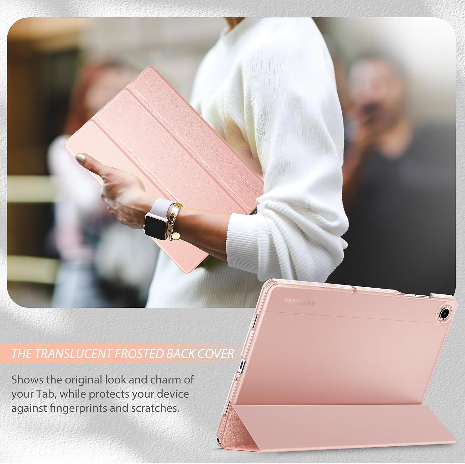 Thumbnail 6 de CACOE Hülle für Samsung Galaxy Tab A11+ Plus 11 Zoll 2025 / A9+ Plus 2023 – Rosa, Ultra Dünn, transluzent matte Rückseite