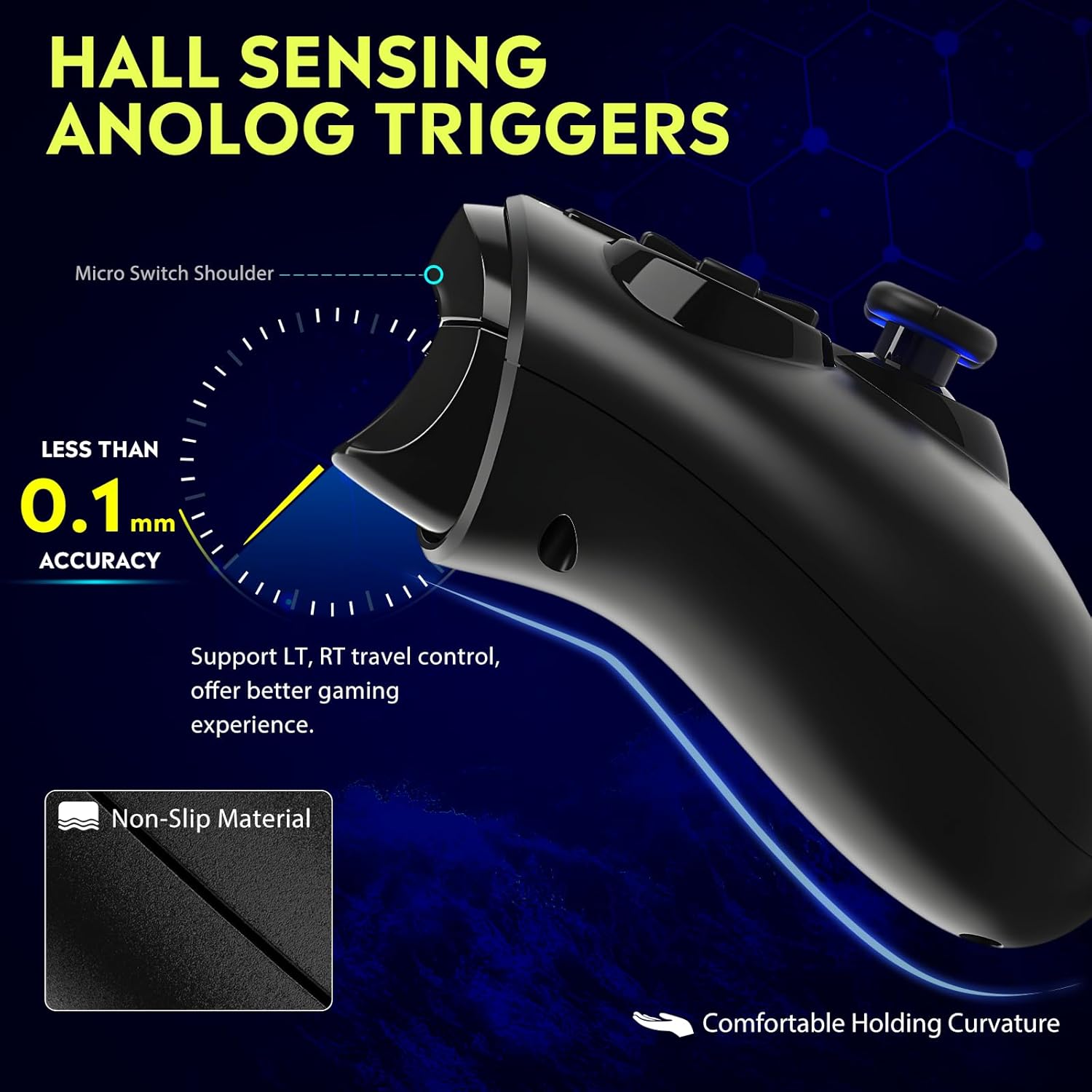 Thumbnail 3 de QRD Spark N5 Controller Wireless per PS4 Pro/PS4 Slim/PS3/PS2 e PC con joystick a effetto Hall, macro e audio 3,5 mm