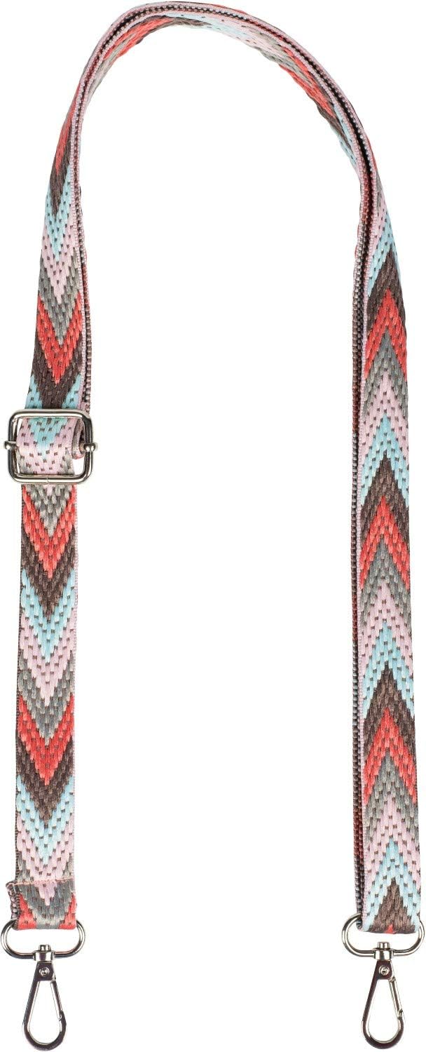 Detalle de styleBREAKER Tracolla della borsa stretta regolabile a zig-zag colorato — intercambiabile e unisex 02013023