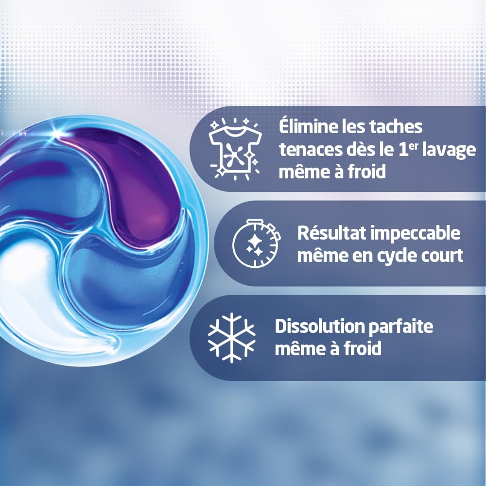 Detalle de Skip Capsule Lessive Tout en 1 Active Clean – Élimine les taches dès le premier lavage (38 lavages)