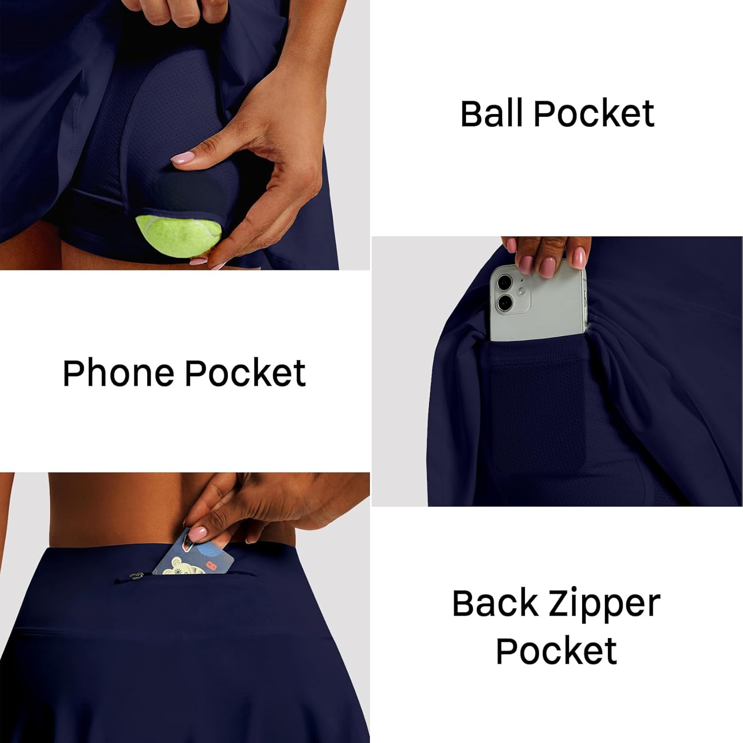 Thumbnail 2 de LXNMGO Women's High Waist Pleated Tennis Skirt with 4 Pockets: Lightweight Skort for Running, Golf, and More