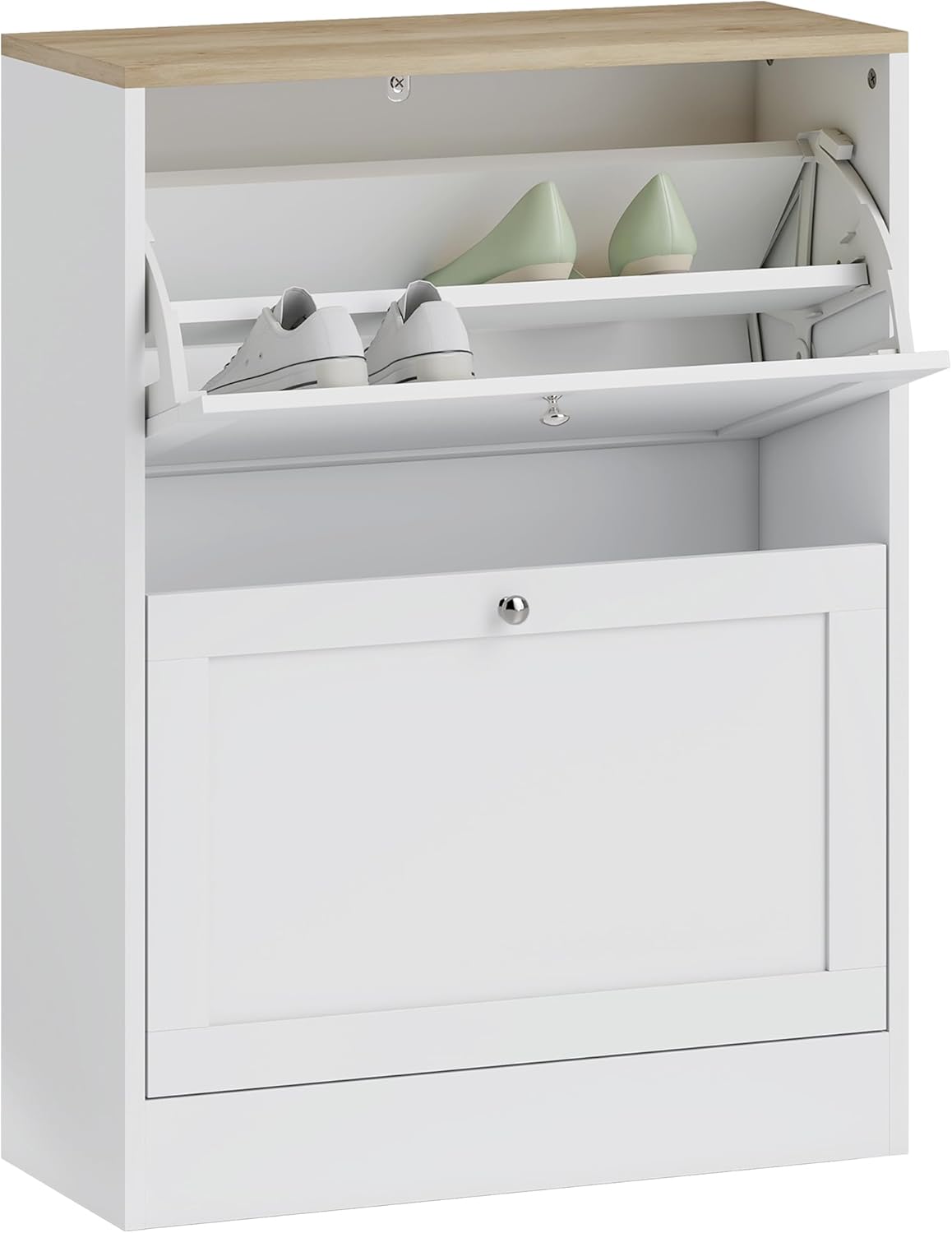 HOMCOM Meuble à Chaussures 12 Paires – Armoire Étroite Moderne, Blanc