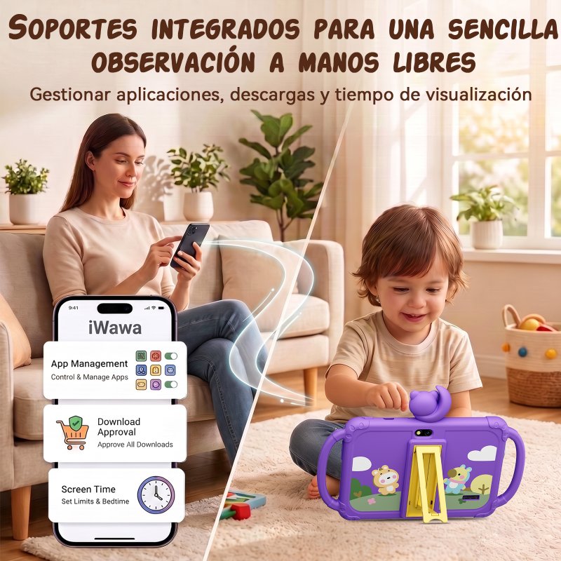 Thumbnail 2 de Tablet VEKFULPC K8 7" WiFi 2GB/32GB Púrpura con Stylus