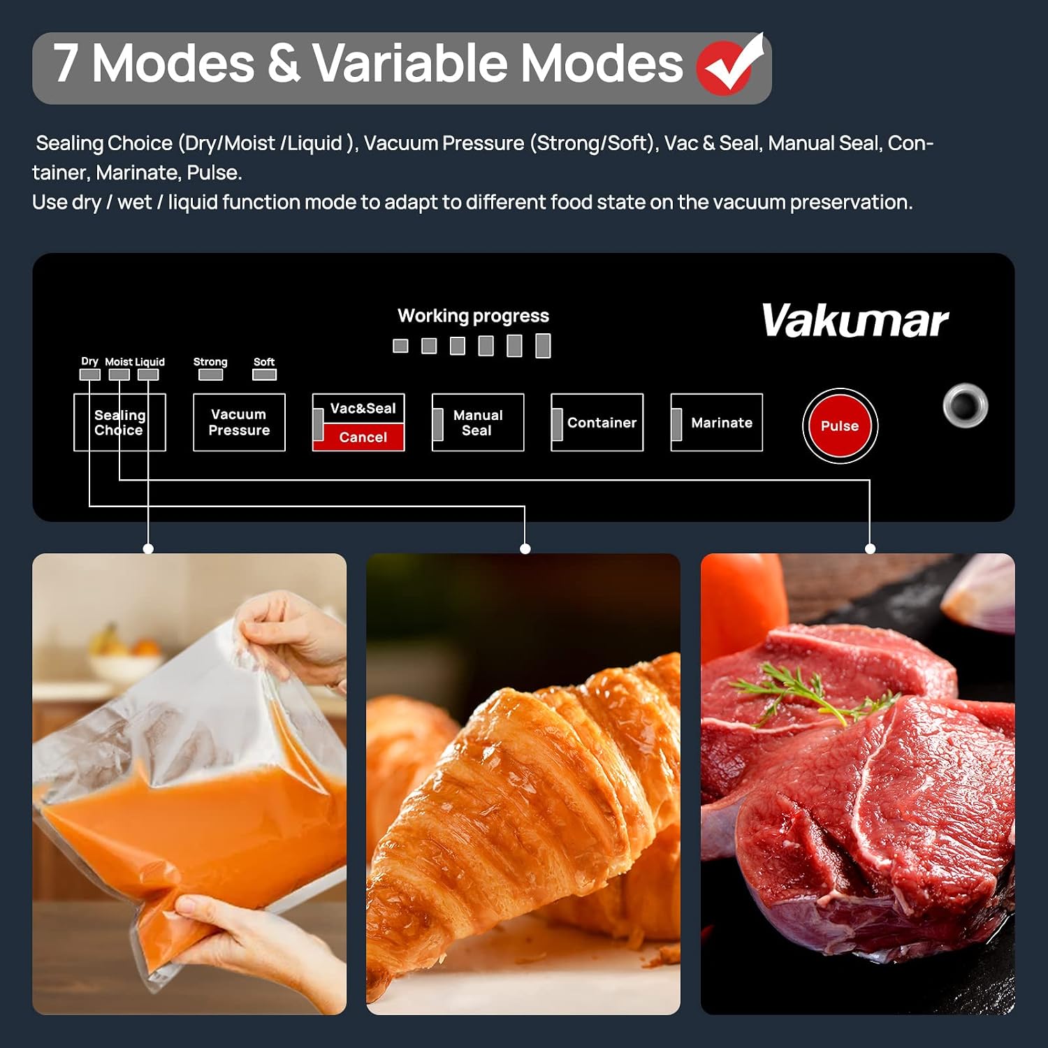 Detalle 2 de Vakumar Precision Vacuum Sealer Pro 90 Kpa