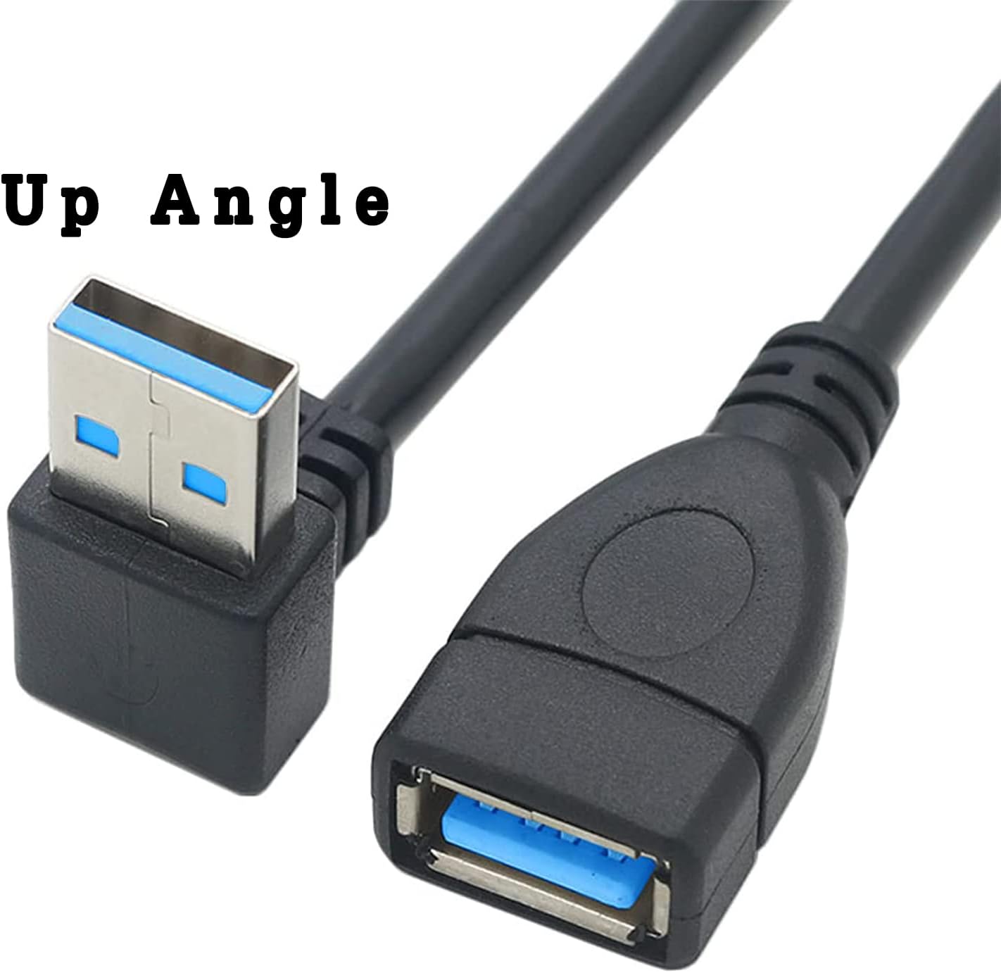 Thumbnail 2 de Herfair Right Angle USB 3.0 Extension Cable (90° Up & Down) – SuperSpeed male to female USB extender
