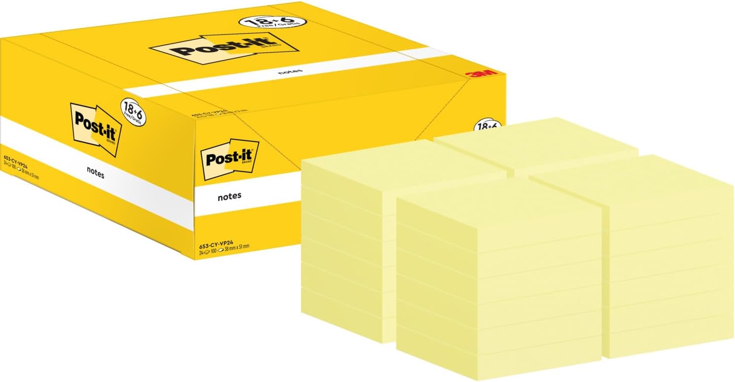 Thumbnail 2 de Post-it Foglietti Canary Yellow – Confezione da 18 blocchetti, 100 fogli cadauno, 38 mm x 51 mm
