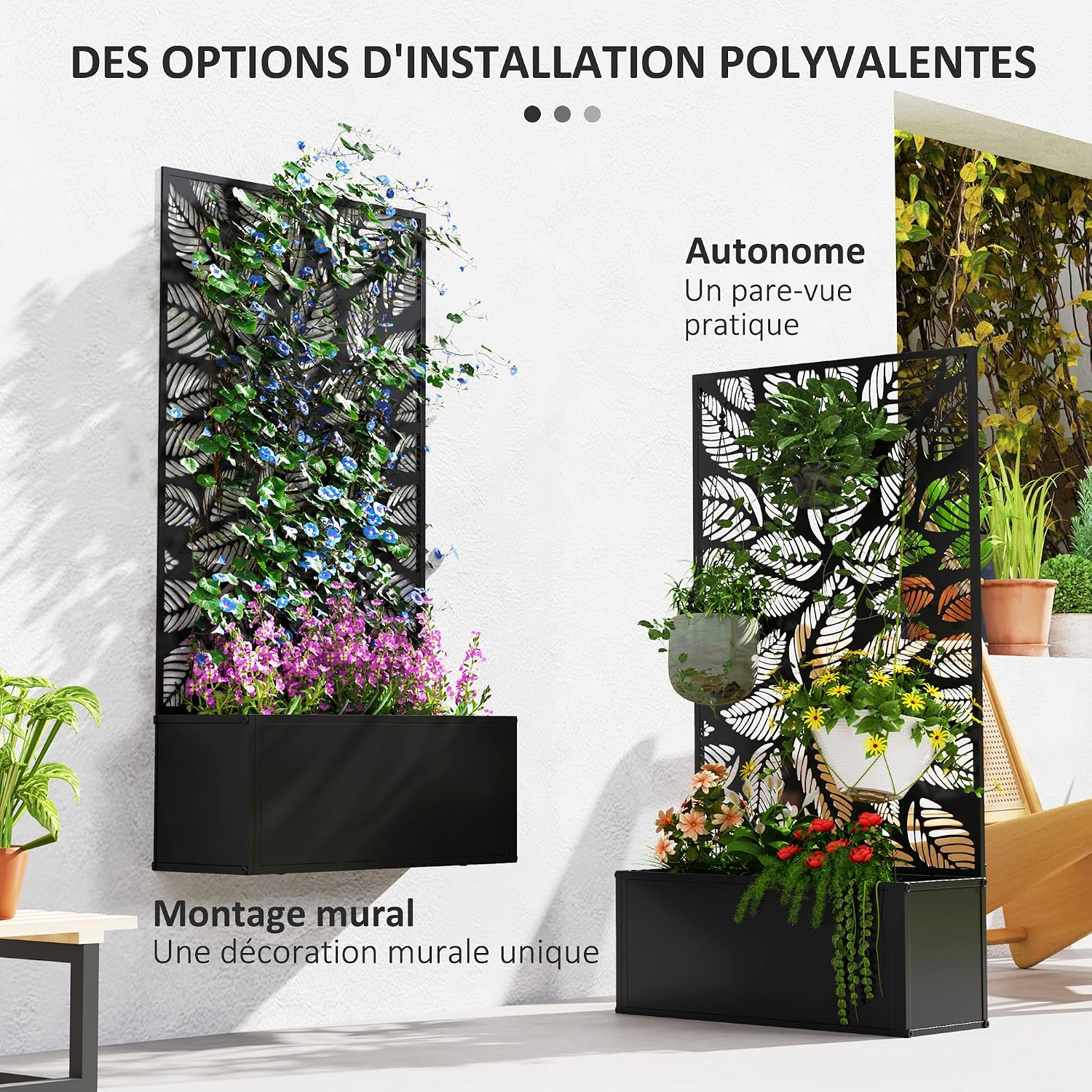 Thumbnail 3 de Outsunny Jardinière treillis 61x23x113