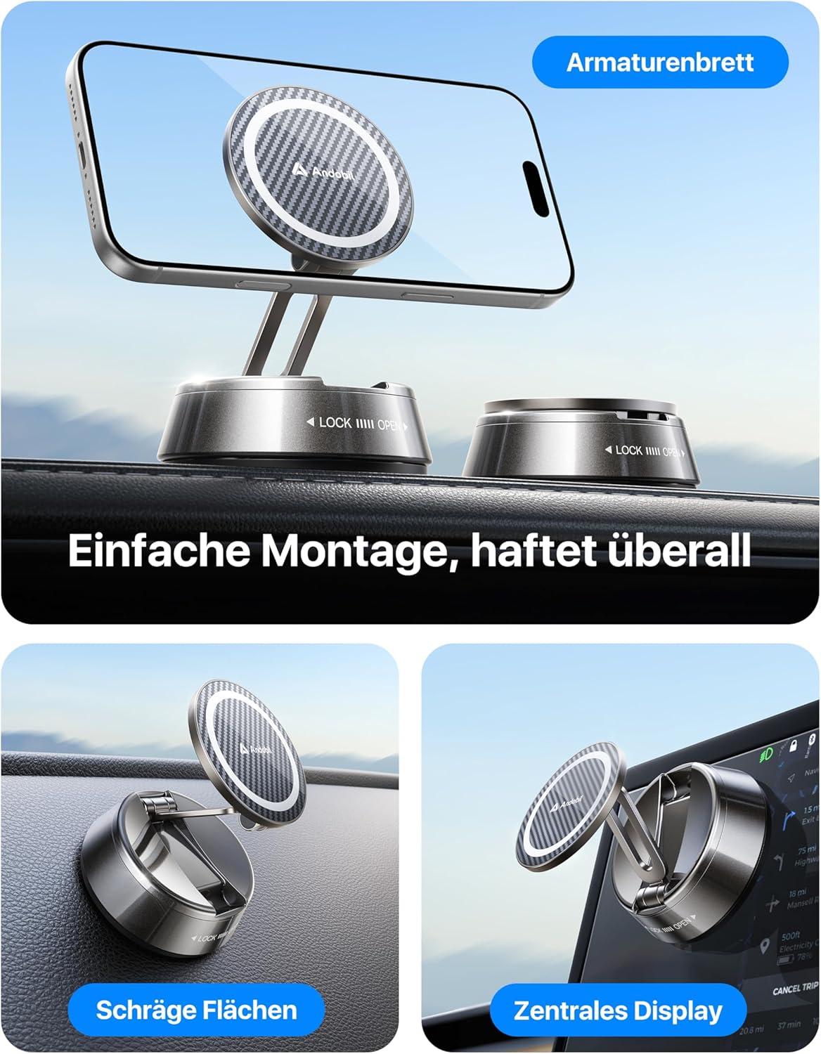 Detalle 2 de andobil 2026 MagSafe Auto Halterung 360° Drehbar