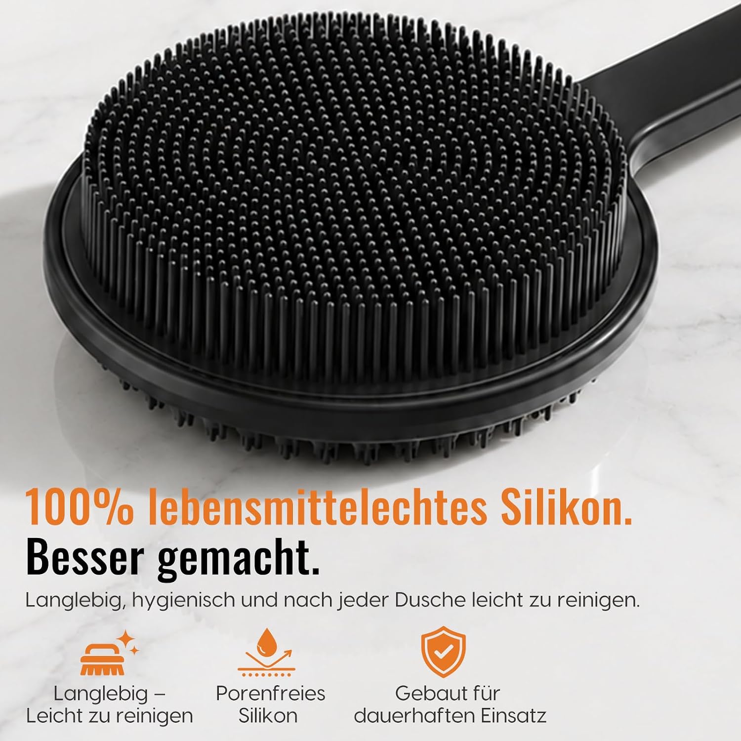 Detalle de Silikon Rückenschrubber mit langem Griff zur Dusche
