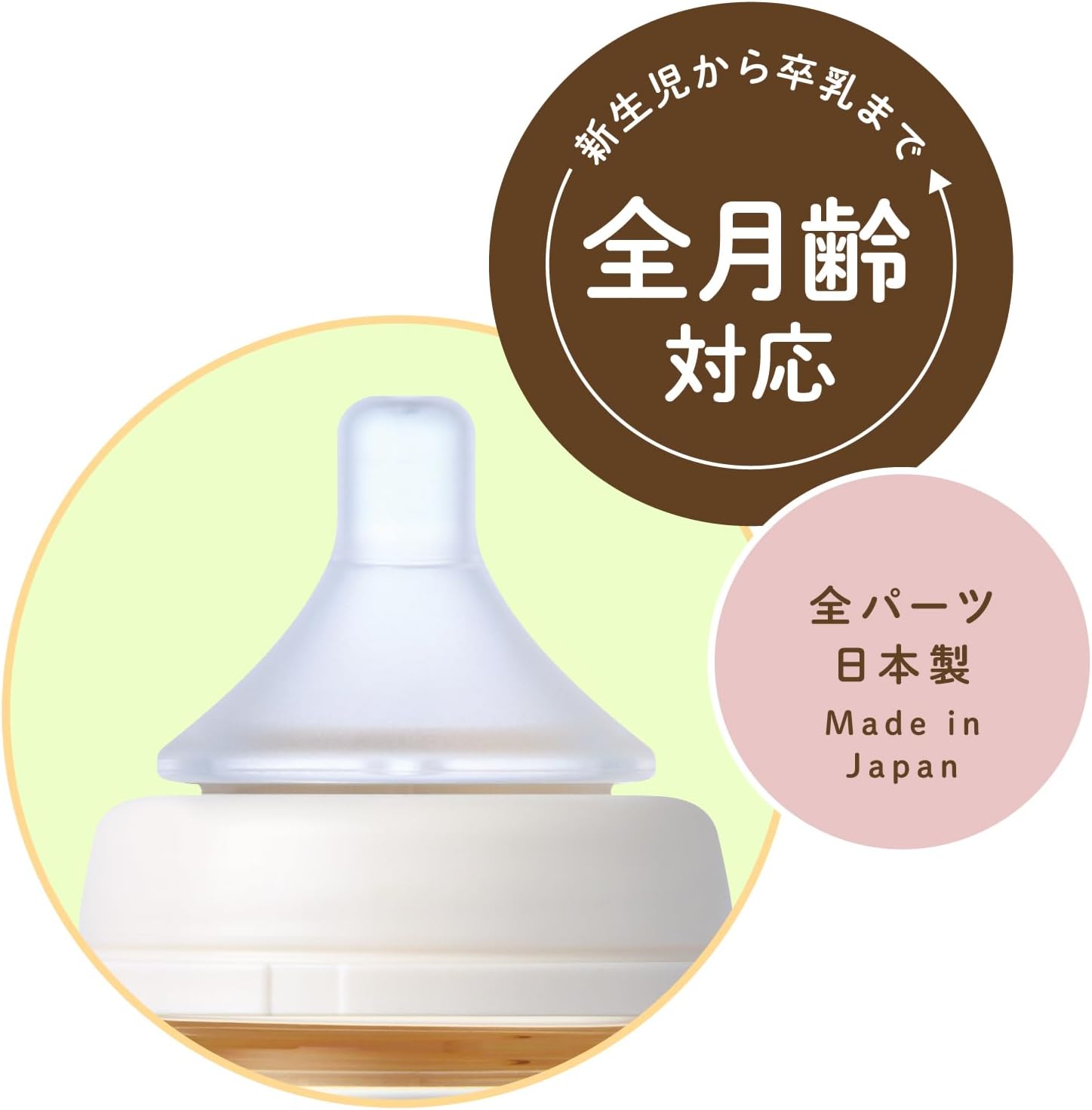 Detalle de ChuChu マルチフィット 広口プラスチック製哺乳びん 160mL 新生児から卒乳まで対応