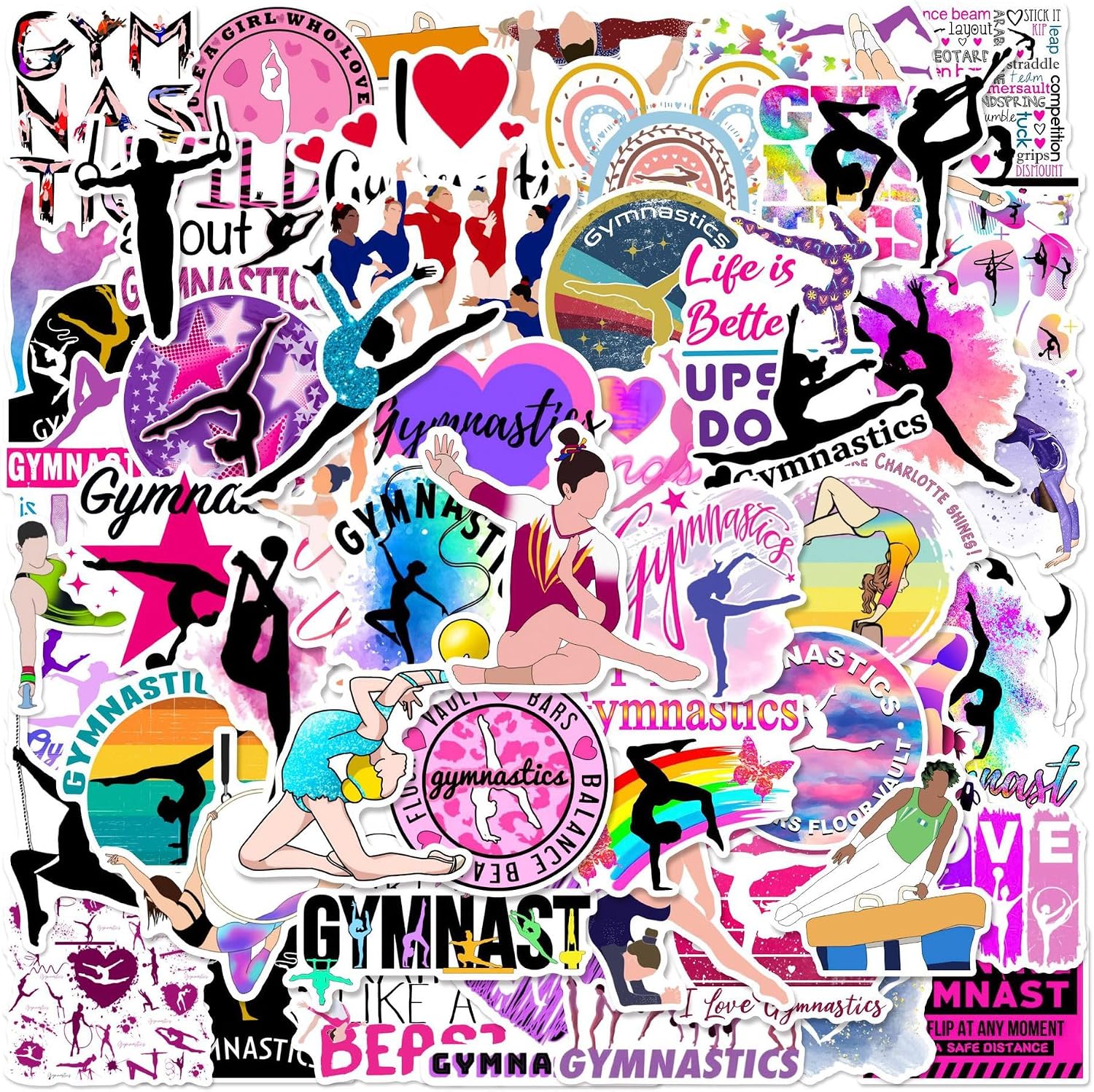 Detalle de Gymnastics Stickers, 50-Piece Pack
