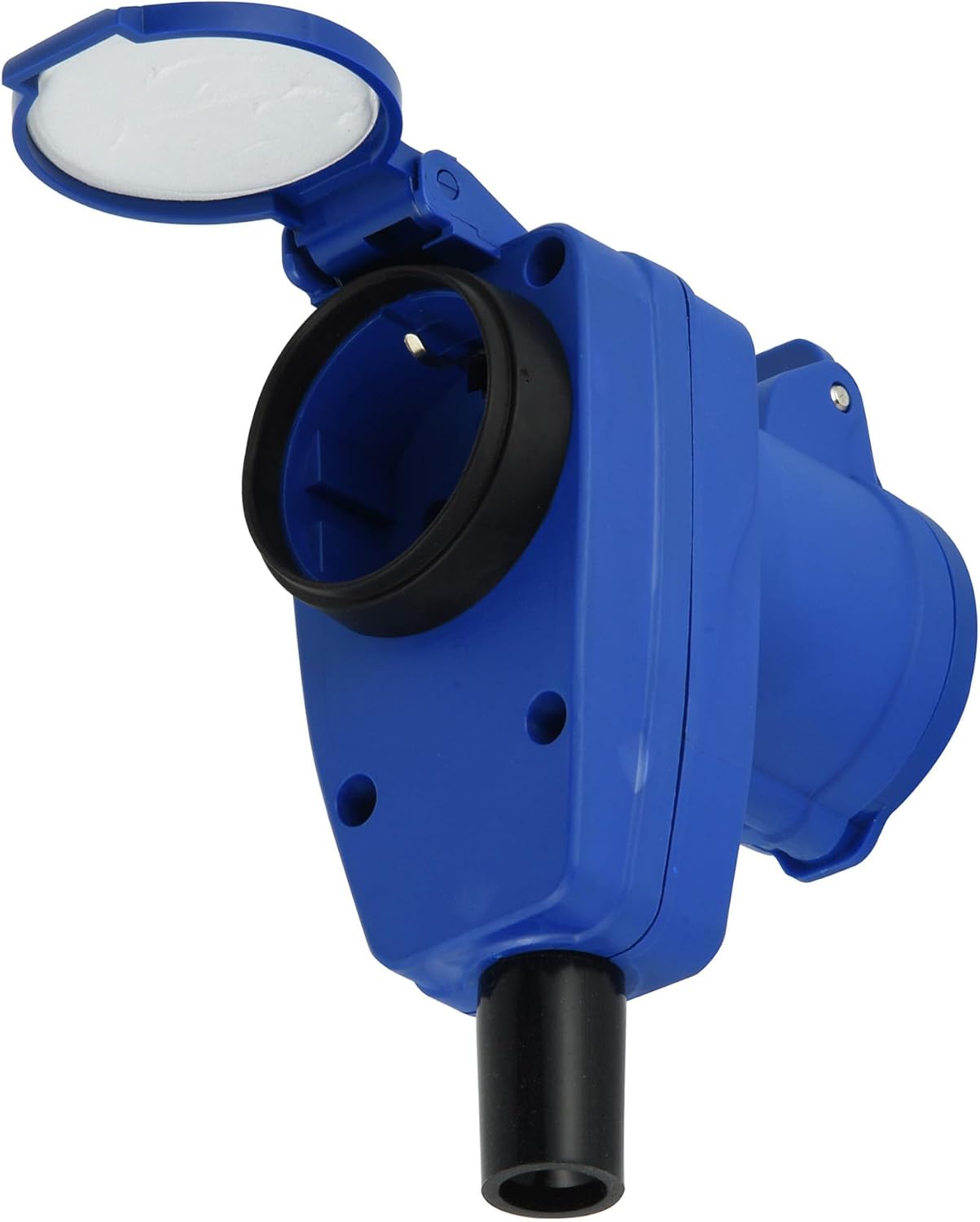 Thumbnail 2 de Electraline 55086 Presa Elettrica Angolare Cablabile IP44: doppia uscita industriale con adattatore Schuko