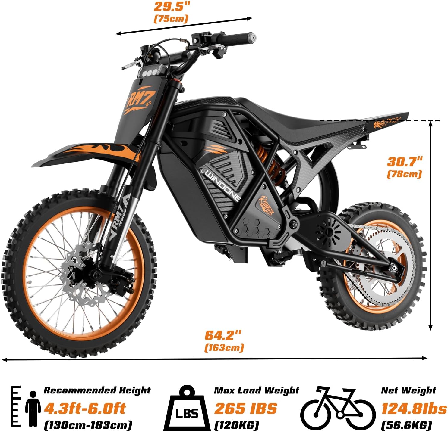 Thumbnail 6 de Windone Electric Dirt Bike, 48V 22.5Ah