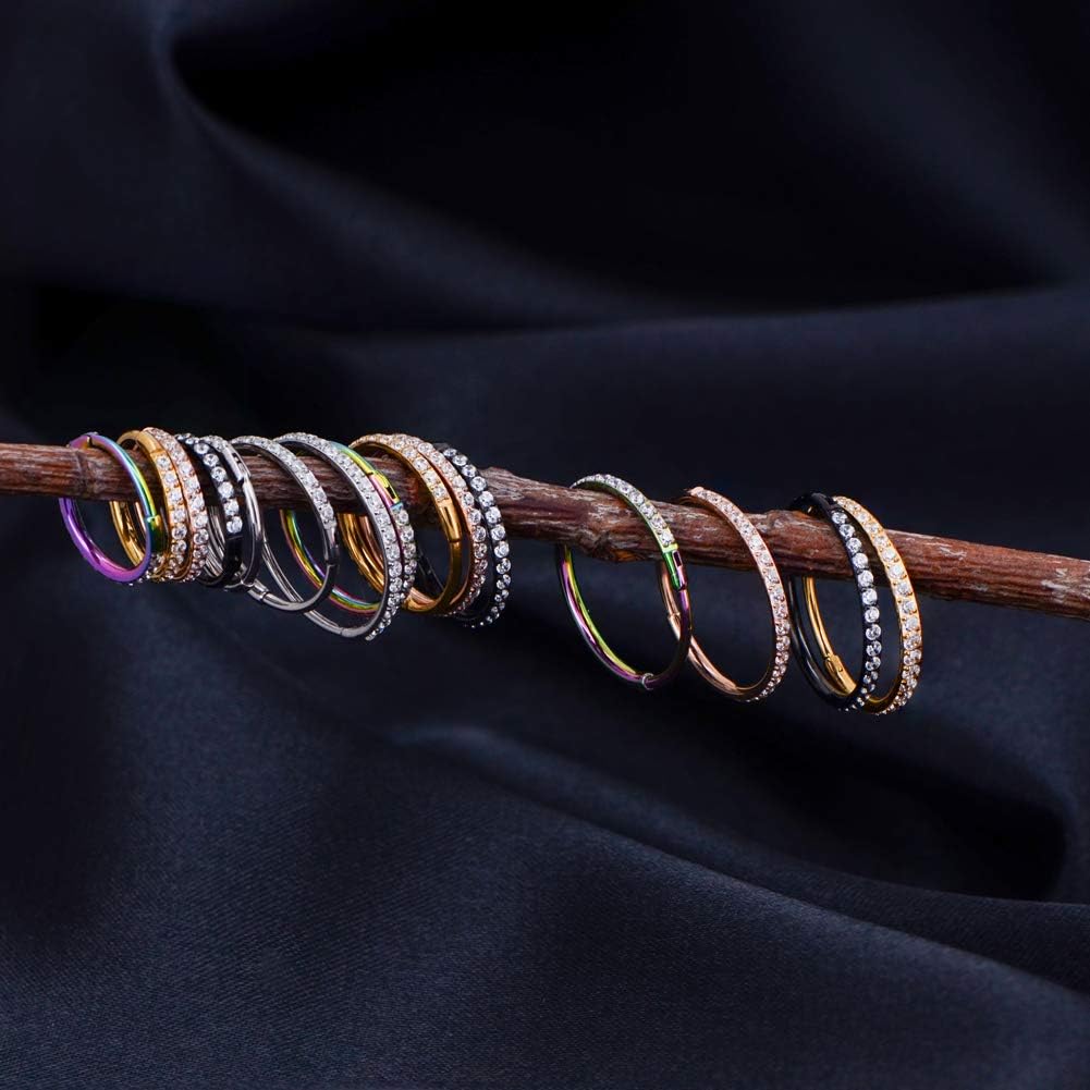 Thumbnail 6 de OUFER 18G anneau nez 8 mm CZ inox 316L