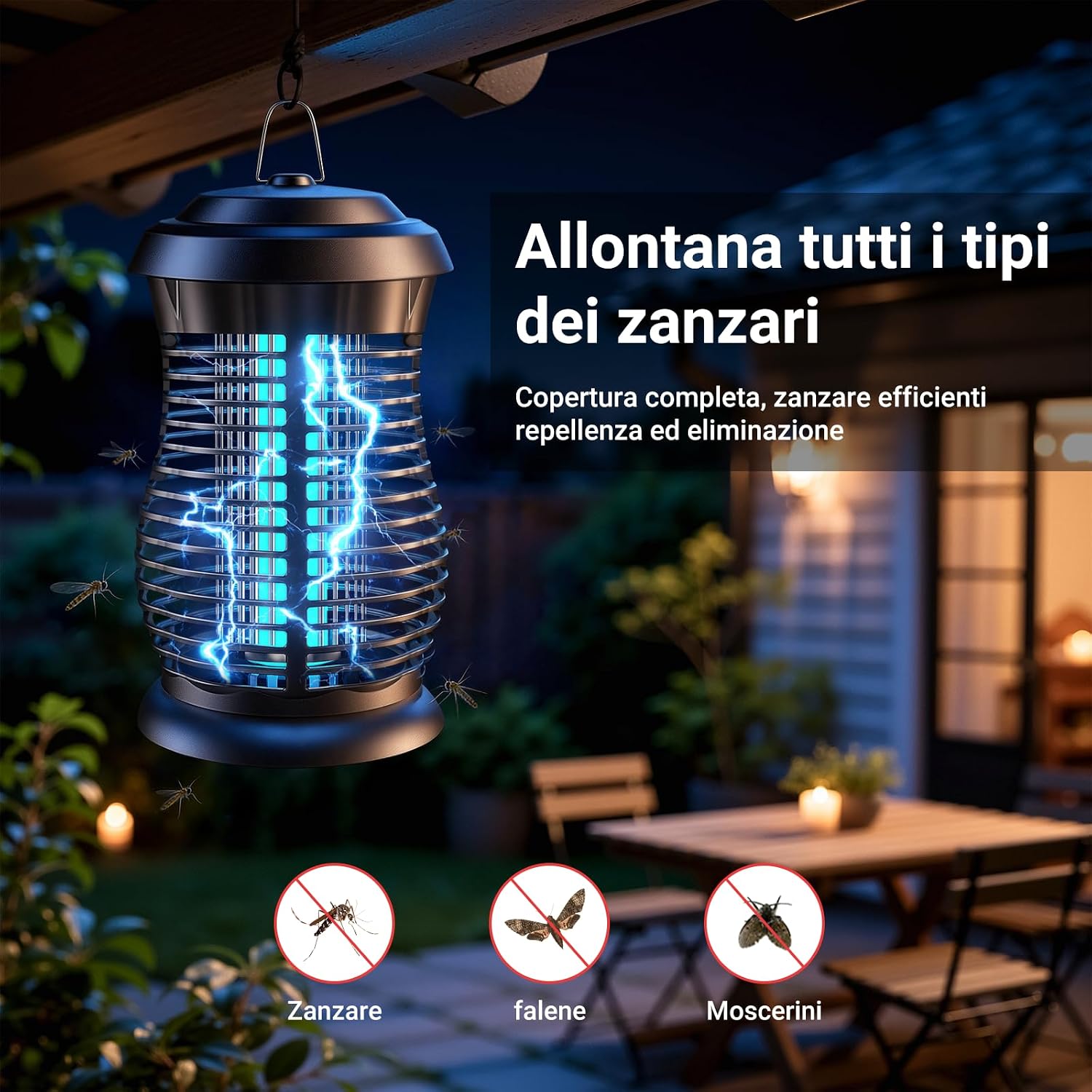 Detalle de Lampada Antizanzare Elettrica 4200V 20W UV | Protezione efficace per interno ed esterno