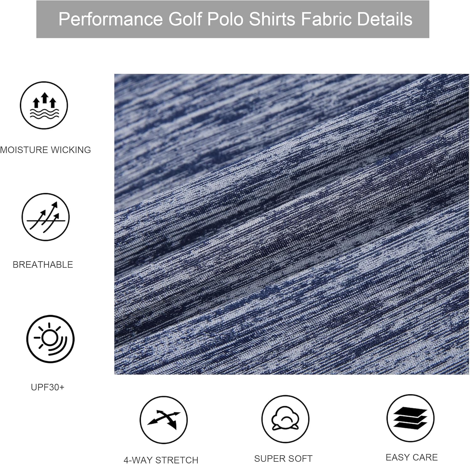 Thumbnail 3 de Alex Vando Mens Golf Shirt Quick-Dry Polo