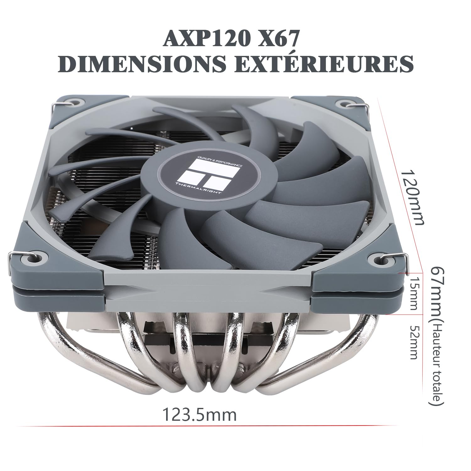Detalle de Thermalright TR AXP120-X67 Low-Profile CPU-Luftkühler – kompakte Kühlung für AM4/AM5 und LGA 1700/115X/1200