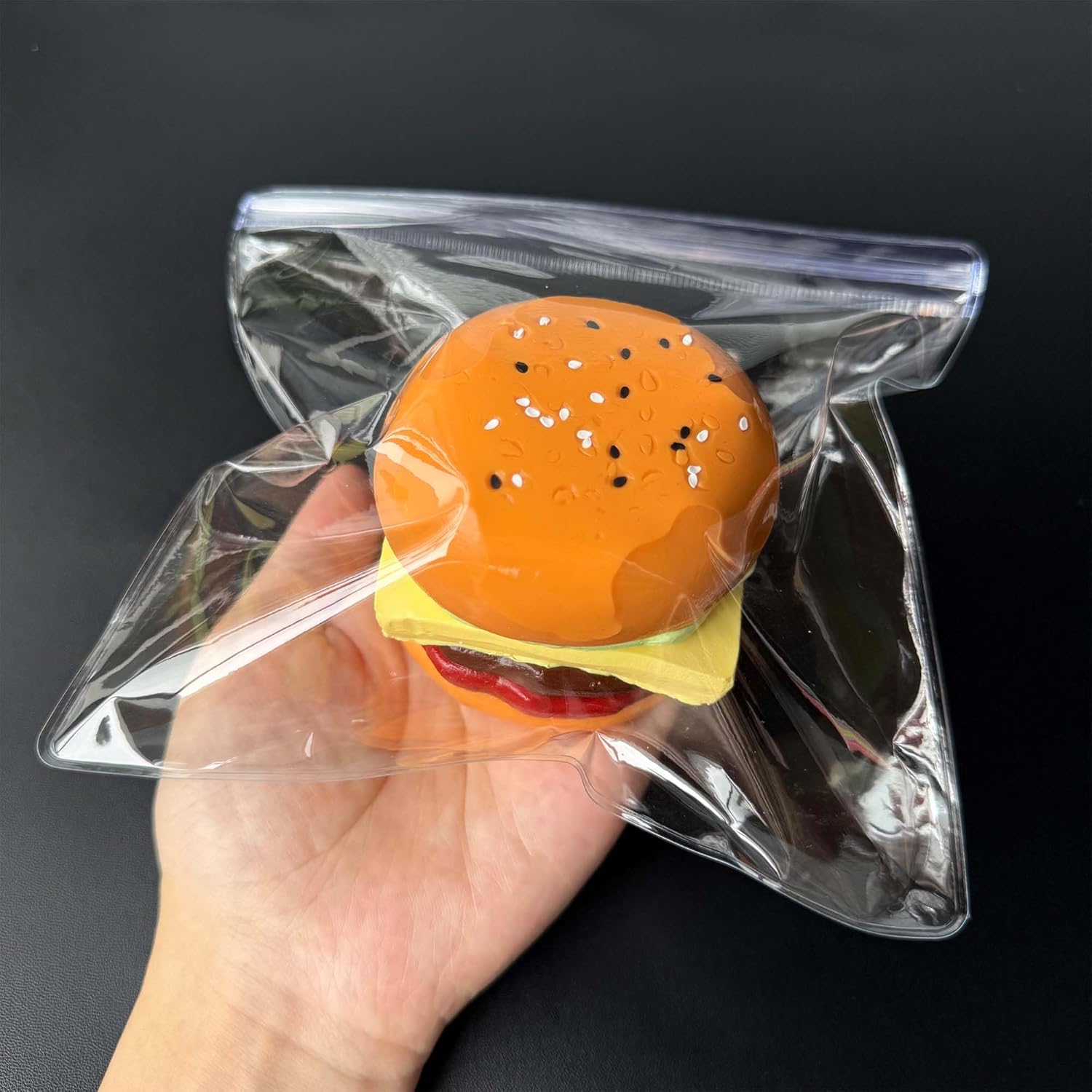 Thumbnail 1 de Taba Squishy Hamburger Toy: Realistic Silicone Stress Relief Fidget