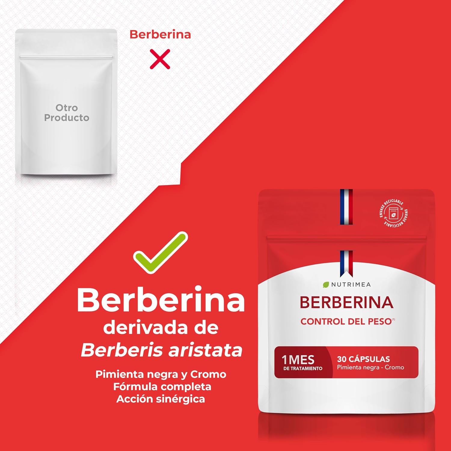 Detalle de Nutrimea Berberina 300 mg cápsulas veganas