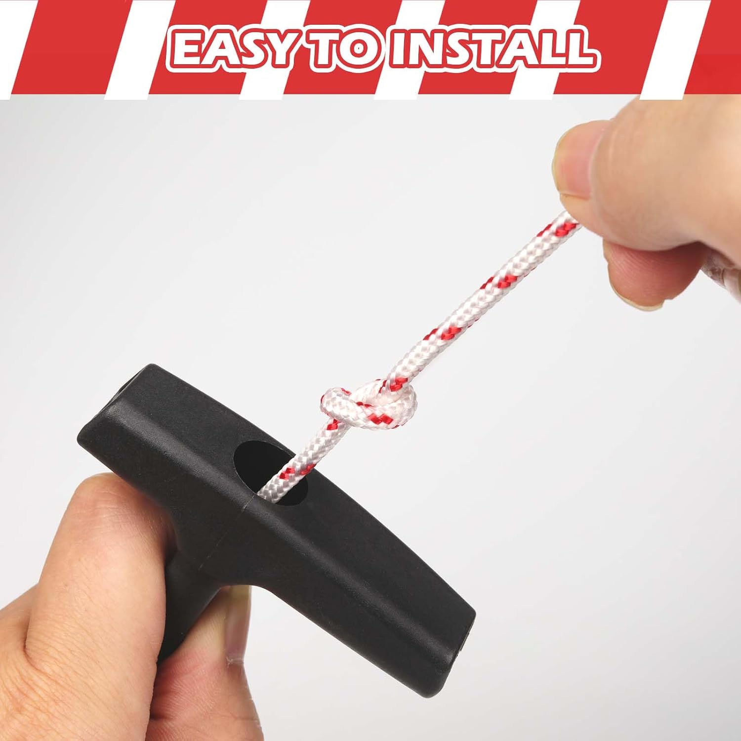 Detalle de 10 Meter Starterseil für Rasenmäher (Ø 3,5 mm) inkl. 3 Startgriffen – Starterseil für Seilzug-Geräte