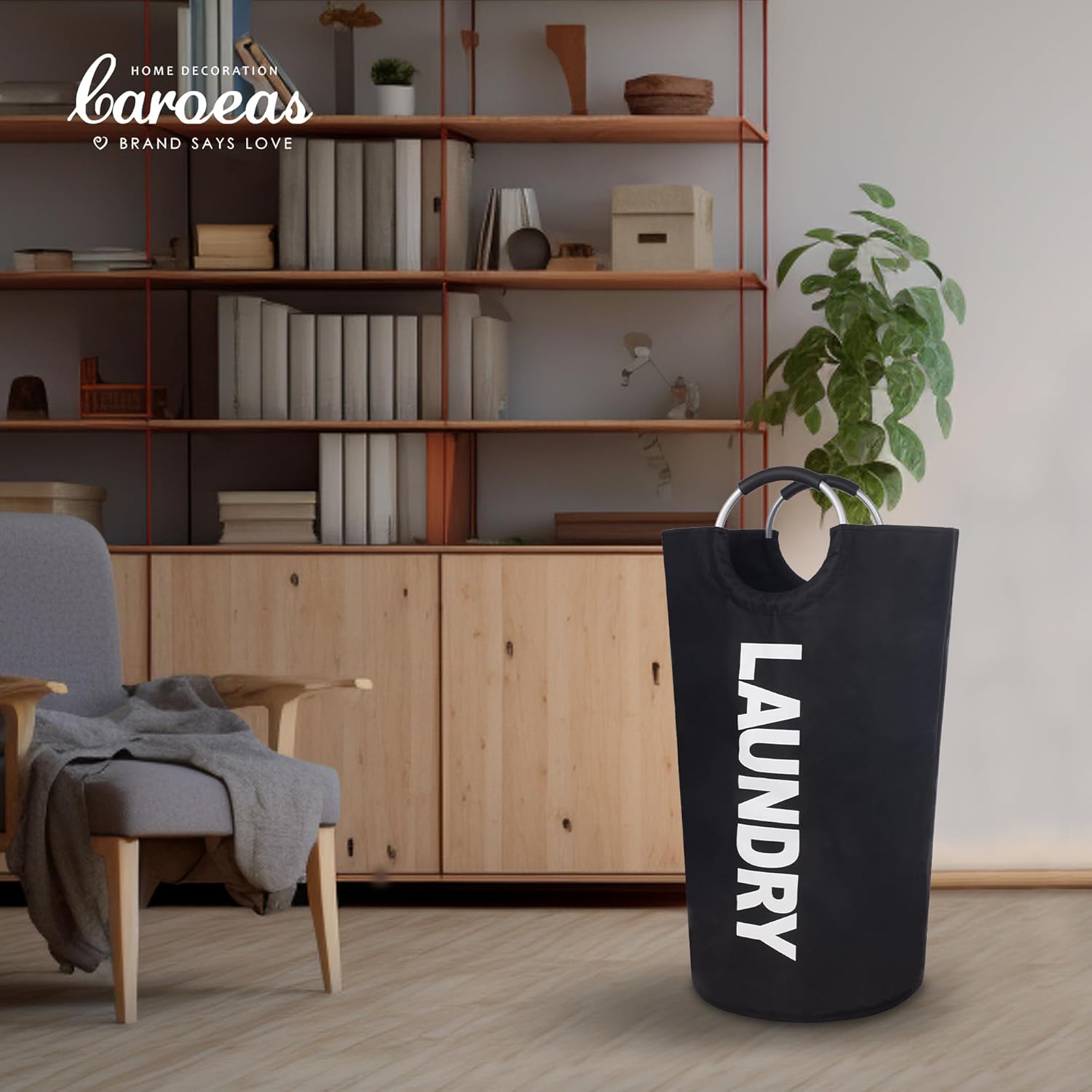 Thumbnail 4 de Caroeas 90L Collapsible Laundry Basket — Waterproof, Large Capacity with Reinforced Aluminium Handle
