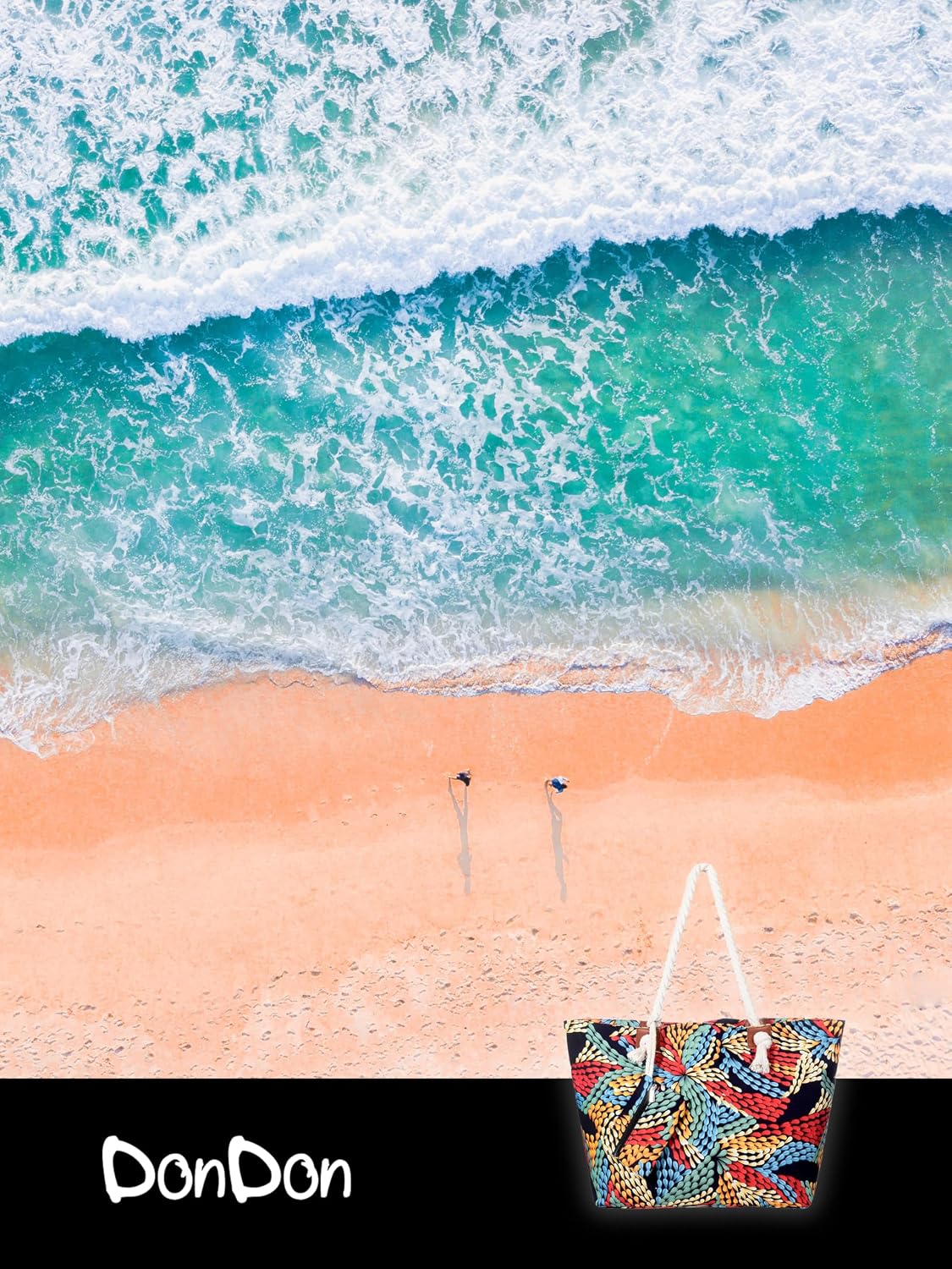Thumbnail 6 de DonDon Grande borsa da spiaggia idrorepellente con cerniera – Shopper XXL