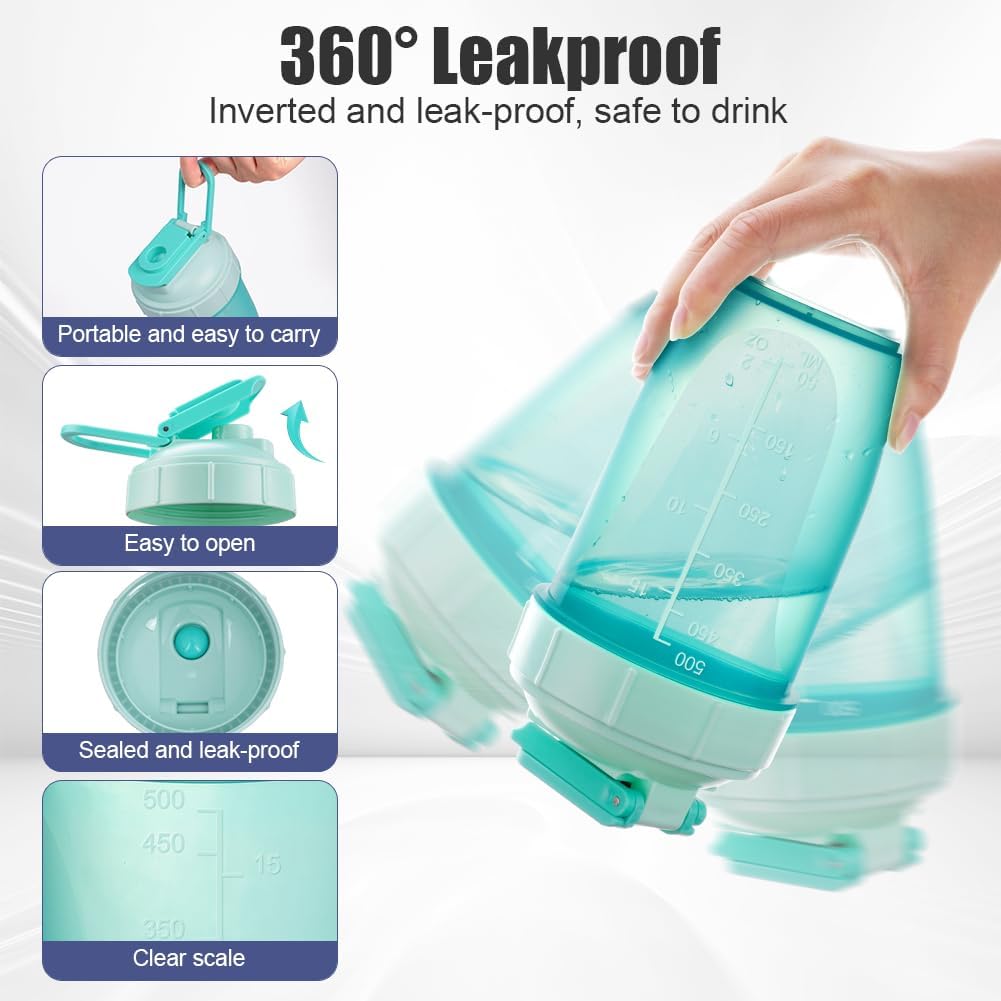 Thumbnail 2 de Alaoo Protein Shaker Bottle 500 ml — 2 pack 🥤