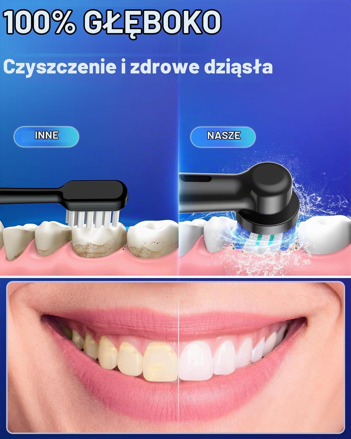 Thumbnail 4 de YTEATH PRO – 2 obrotowe szczoteczki elektryczne, 10 końcówek, 5 trybów, IPX7