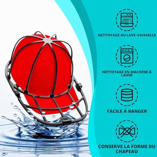 Thumbnail 3 de Eiito Lot de 2 lave-chapeaux avec cadre – pour casquettes de baseball adultes et enfants (noir)
