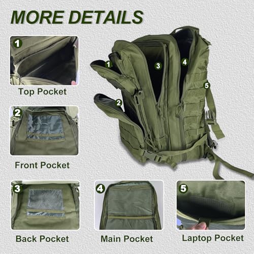 Detalle de HEMSO Mochila Militar 45L Impermeable: versátil, resistente y preparada para outdoor