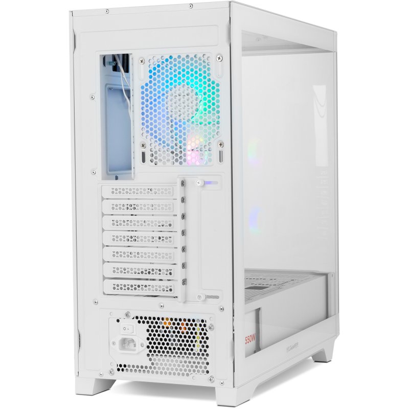 Detalle de Caja PC NOX Hummer ETHER Semitorre Gaming con Cristal Curvo ATX Blanco