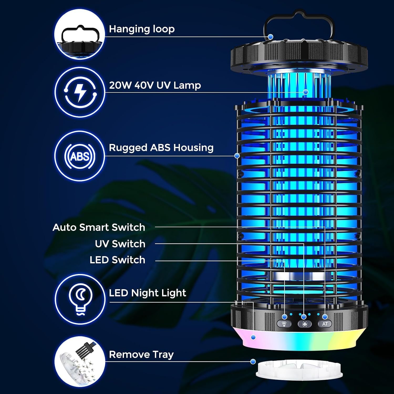 Thumbnail 6 de GARUTED BK 06 Rechargeable Bug Zapper with 5000mAh Battery and LED Night Light