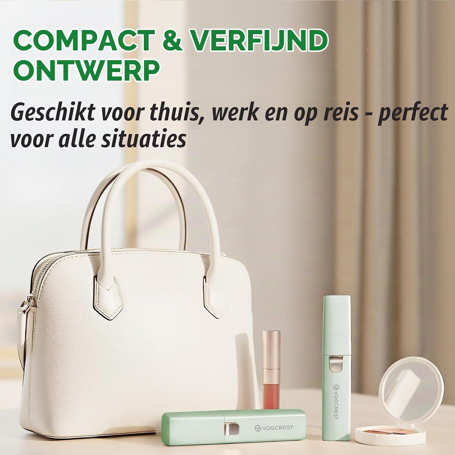 Detalle 2 de VG VOGCREST 2-in-1 wenkbrauwtrimmer en gezichtshaarverwijderaar, groen