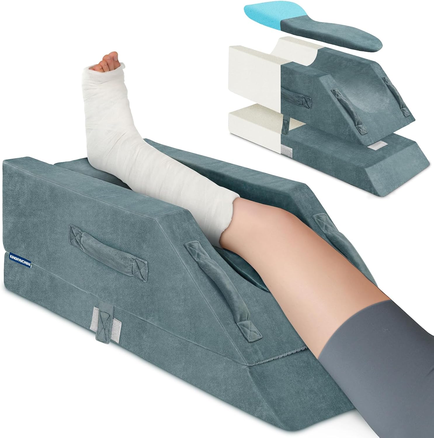 Detalle de KingPavonini 4 Adjustable Leg Elevation Pillow for Recovery