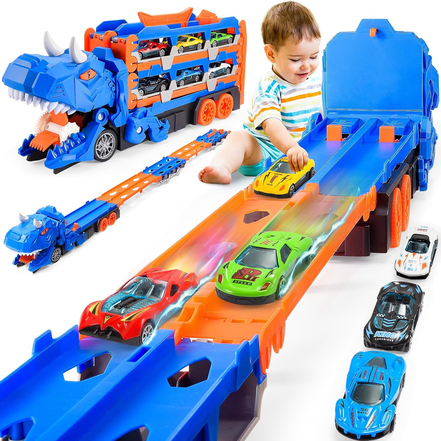 Detalle de EUTOYZ Dinosaur Transport Truck 3-in-1