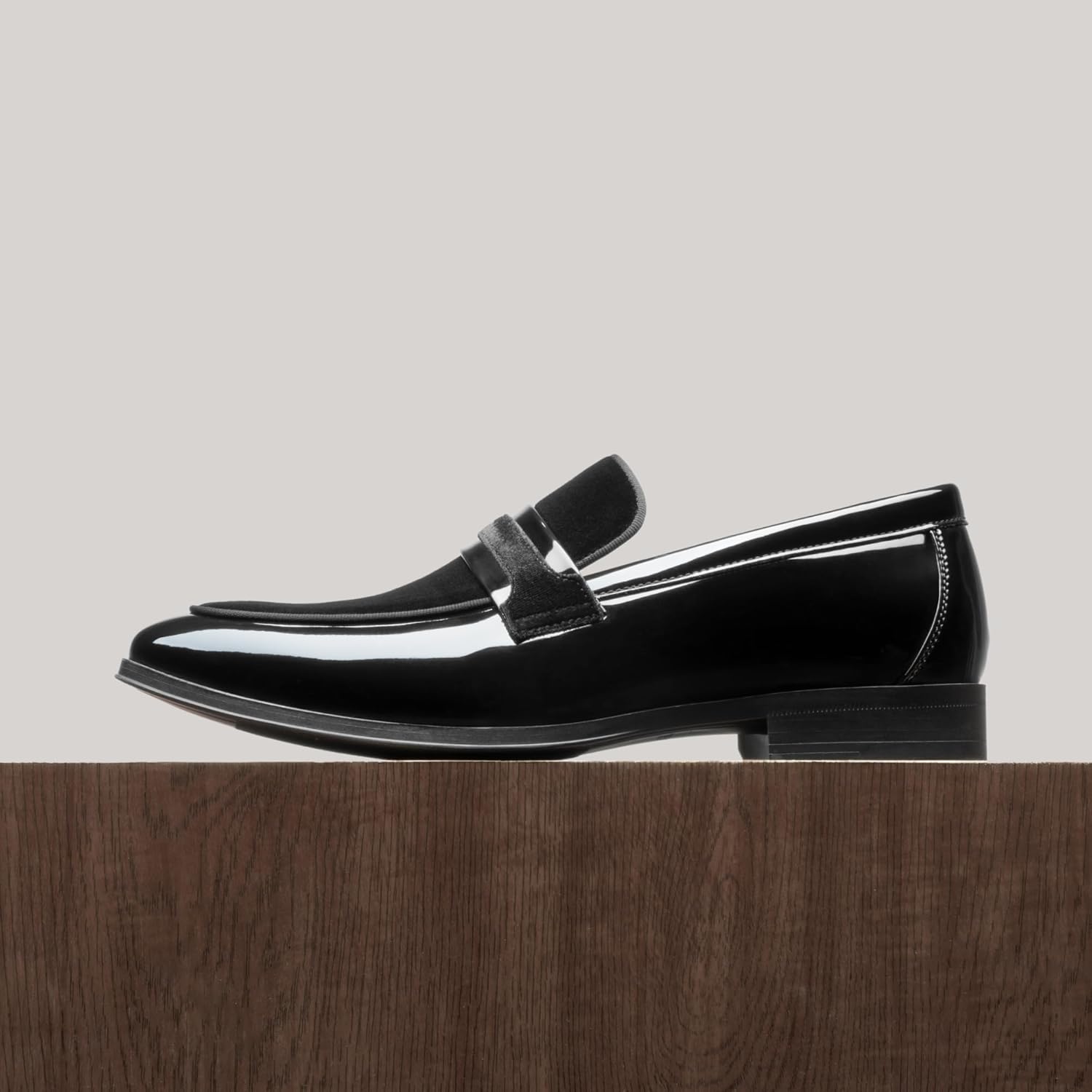 Thumbnail 3 de Bruno Marc Tuxedo Patent Loafers Velvet dress shoes