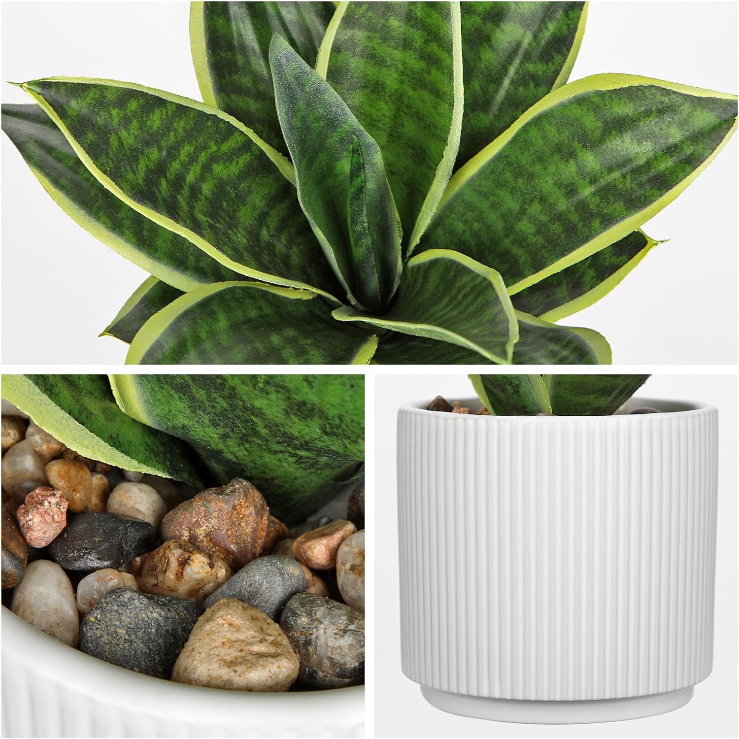 Thumbnail 5 de Oairse 21cm Artificial Agave Plant in Ceramic Pot – Realistic Faux Greenery for Home and Office