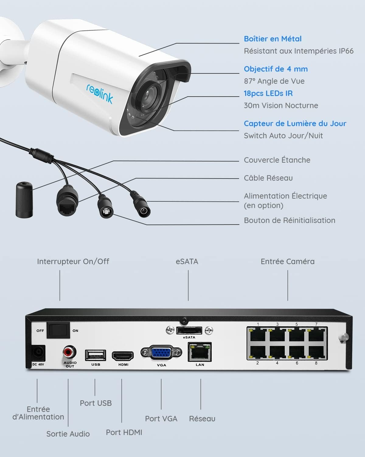Thumbnail 6 de Reolink RLK8-800B4 4K Kit PoE Extérieur 8CH