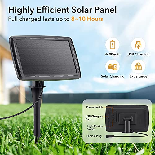Detalle de Joomer Luces Solares LED Exterior Jardin con USB Recargable — Guirnalda 15,6 m con 25+2 Bombillas