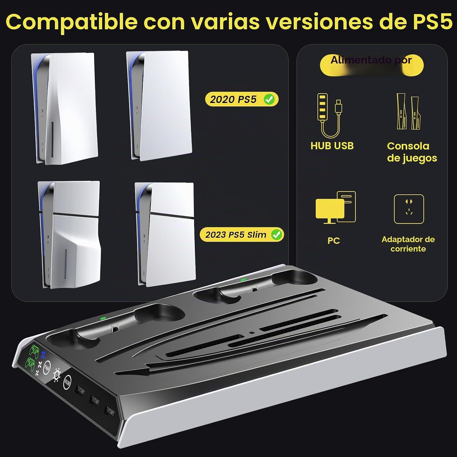 Thumbnail 5 de Fenolical Soporte Delgado PS5 con ventilador