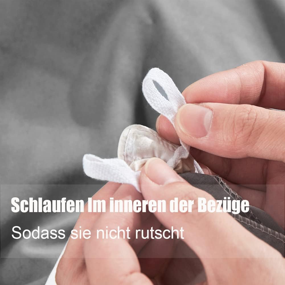 Thumbnail 4 de Soifox Bettwäsche-Set 140x200 Anthrazit aus Mikrofaser (bügelfrei & knitterfrei) mit Kissenbezug 80x80