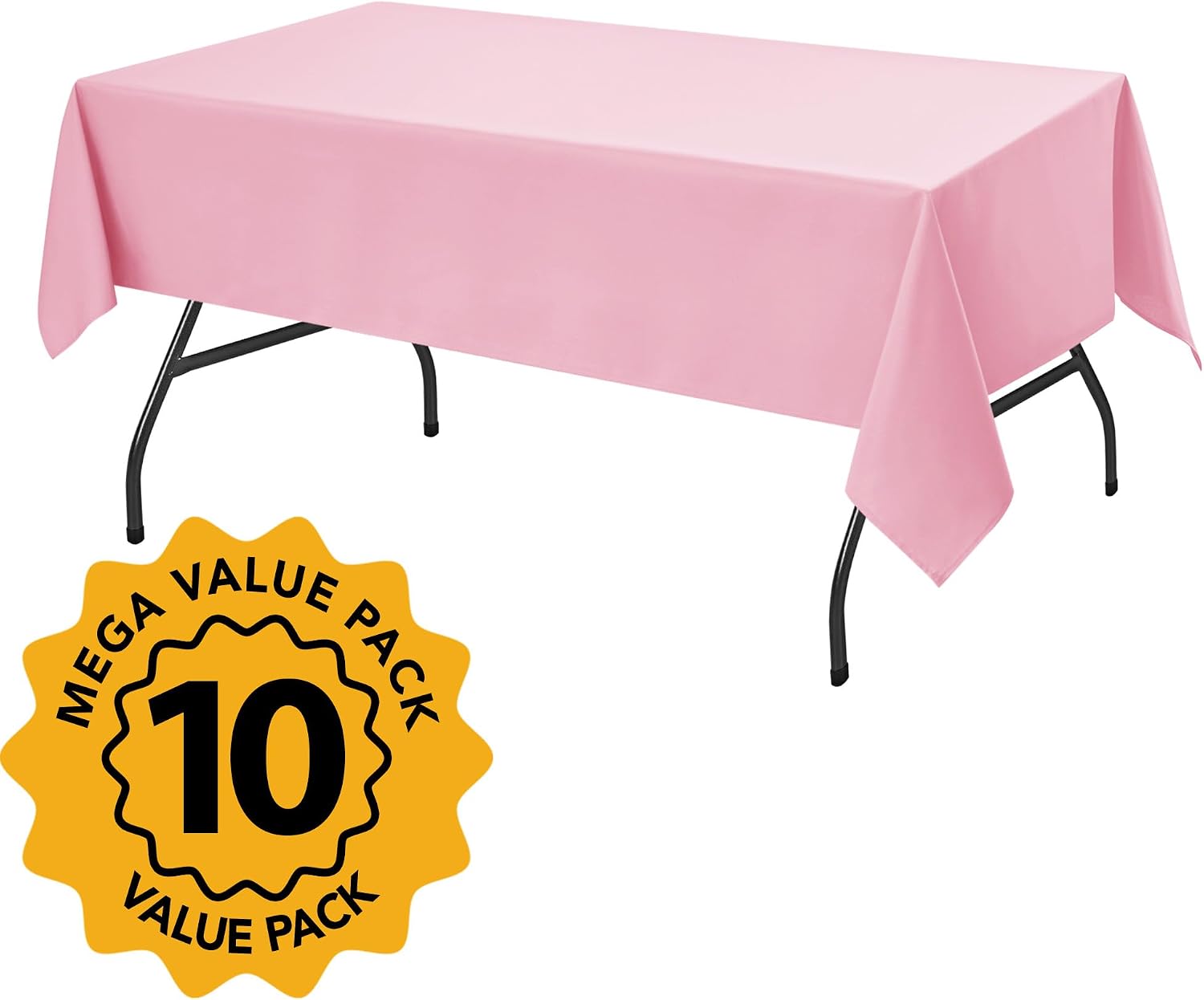 Thumbnail 1 de DailySet 10-Pack Pink Tablecloths for Rectangle Tables (60 x 102 Inches) – Stain-Resistant, Machine-Washable for 4–6 ft Tables