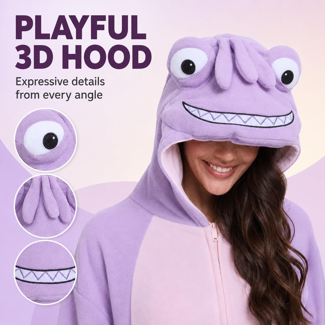 Detalle de BGOKTA Halloween Animal Onesie Pajamas for Adults, 100% Polar Fleece