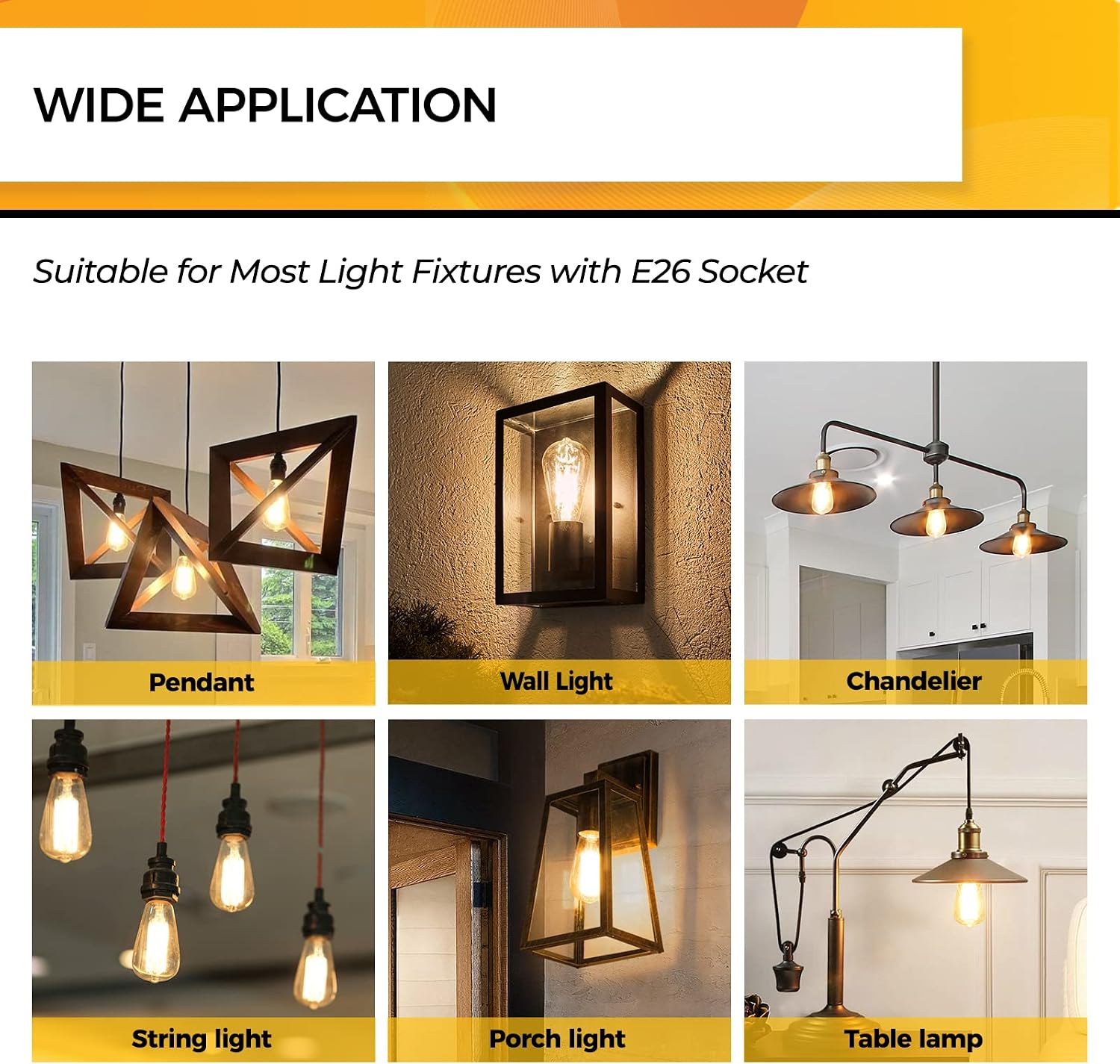 Thumbnail 5 de Hizashi LY-ST58-6W-W-90-C Dimmable E26 LED Edison Bulbs, 12-Pack