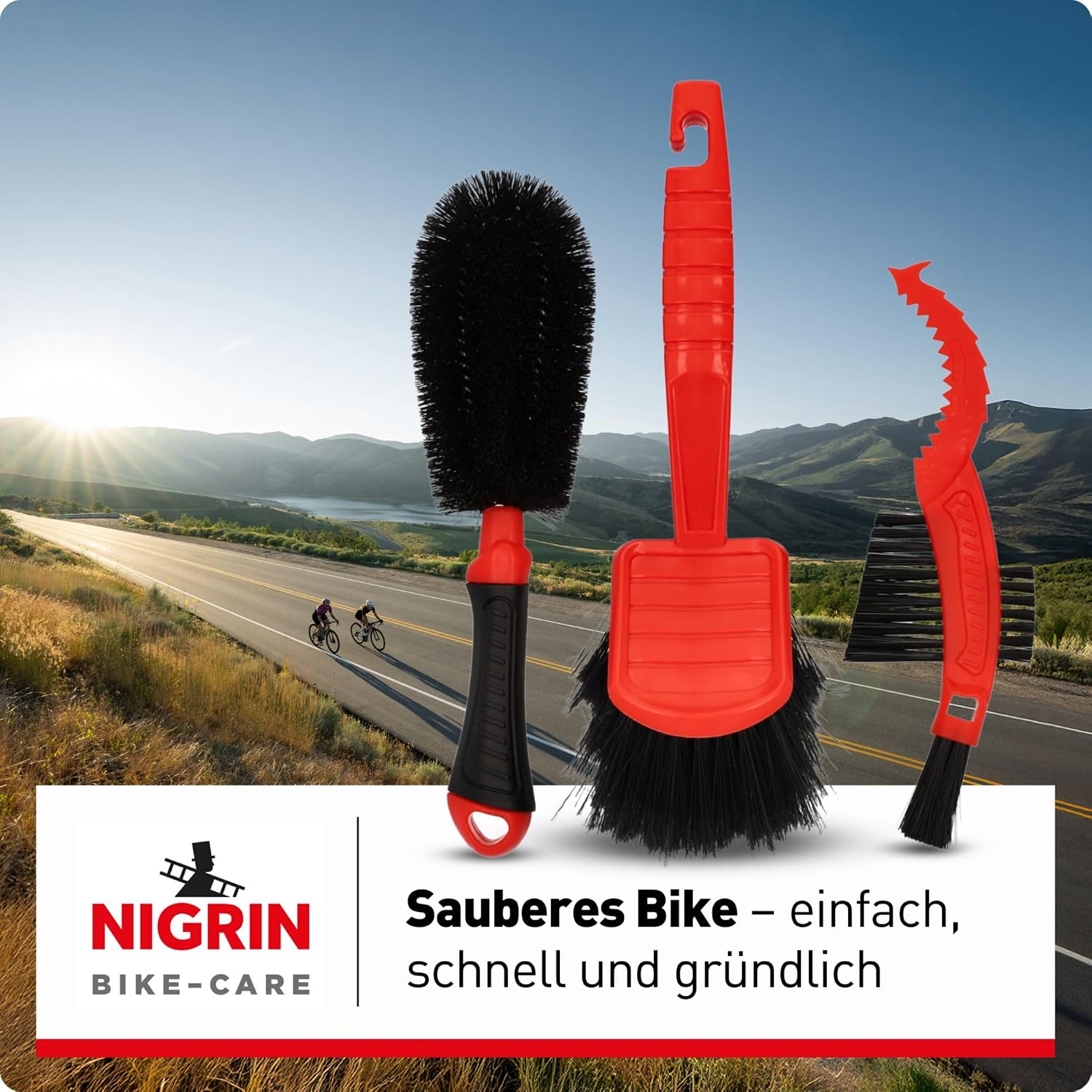 Detalle de NIGRIN 753947 Bike Care Bicycle Cleaning Brush Set, 3-Piece